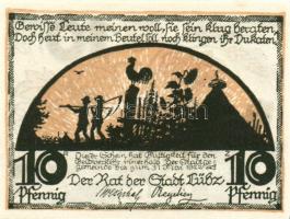 Német Birodalom/Weimari Köztársaság/ Lübz 1922. 10Pf + 25Pf + 50Pf 3klf db, teljes sor T:I