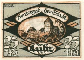 Német Birodalom/Weimari Köztársaság/ Lübz 1922. 10Pf + 25Pf + 50Pf 3klf db, teljes sor T:I