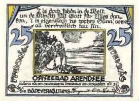 Német Birodalom/Weimari Köztársaság/ Arendsee 1922. 10Pf + 25Pf + 50Pf 3klf db, teljes sor T:I