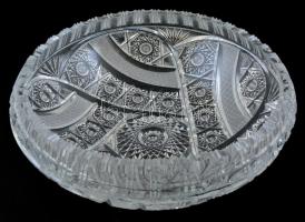 Nagy méretű ólomkristály kínáló tál. Hibátlan. d: 31 cm