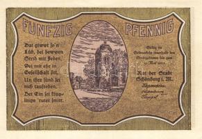 Német Birodalom/Weimari Köztársaság/ Schönberg 1922. 10Pf + 25Pf + 50Pf 3klf db, teljes sor T:I