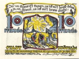 Német Birodalom/Weimari Köztársaság/ Kröpelin 1922. 10Pf + 25Pf + 50Pf 3klf db, teljes sor T:I