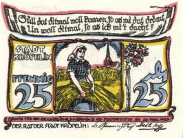 Német Birodalom/Weimari Köztársaság/ Kröpelin 1922. 10Pf + 25Pf + 50Pf 3klf db, teljes sor T:I