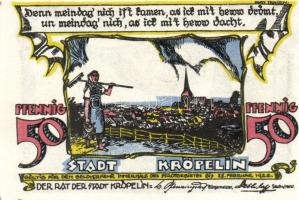 Német Birodalom/Weimari Köztársaság/ Kröpelin 1922. 10Pf + 25Pf + 50Pf 3klf db, teljes sor T:I