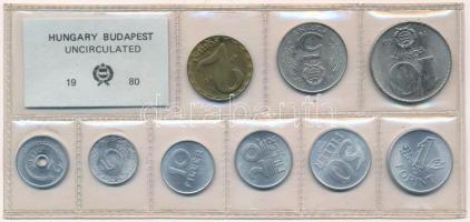 1980. 2f-10Ft (9xklf) érmés forgalmi sor fóliatokban T:1 kis patina Adamo FO13