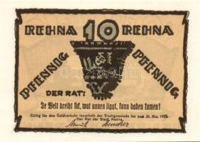 Német Birodalom/Weimari Köztársaság/ Rehna 1922. 10Pf + 25Pf + 50Pf 3klf db, teljes sor T:I