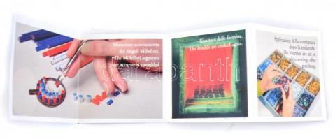 Aranyozott ezüst(Ag) muránói üveges fülbevaló pár és nyaklánc medál, jelzett, a medál az eredeti dob...