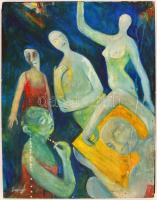 Schönberger jelzéssel: Alakok. Olaj, farost, kissé sérült, 80x61 cm