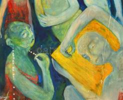 Schönberger jelzéssel: Alakok. Olaj, farost, kissé sérült, 80x61 cm