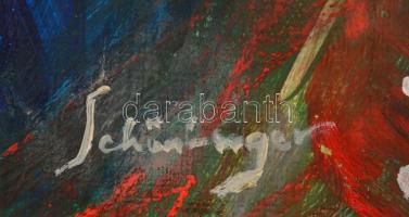 Schönberger jelzéssel: Alakok. Olaj, farost, kissé sérült, 80x61 cm