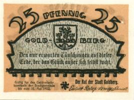 Német Birodalom/Weimari Köztársaság/ Goldberg 1922. 10Pf + 25Pf + 50Pf 3klf db, teljes sor T:I