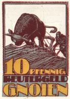 Német Birodalom/Weimari Köztársaság/ Gnoien 1922. 10Pf + 25Pf + 50Pf 3klf db, teljes sor T:I