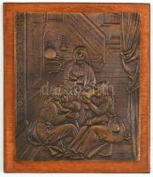 Szabó György (1947-) Mária élete (Dürer után). Bronz, ta táblán. Jelzett. 18x20 cm