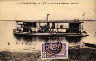 Brazzaville, Le Pie X au large, aprés sa restauration / Pie X steamship
