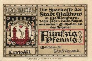 Német Birodalom/Weimari Köztársaság/ Malchow D.N. 25Pf + 50Pf + 75Pf + 1.50M + 3M 5klf db, teljes so...