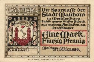 Német Birodalom/Weimari Köztársaság/ Malchow D.N. 25Pf + 50Pf + 75Pf + 1.50M + 3M 5klf db, teljes so...