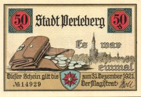 Német Birodalom/Weimari Köztársaság/ Perleberg 1921. 50Pf(6x) 6klf db, teljes sor T:I