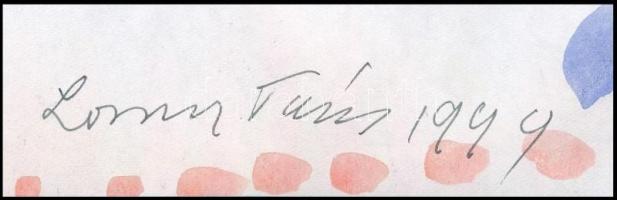 Lossonczy Tamás (1904-2009): Kék-fekete. Akvarell, papír, jelzett, 29,5×21 cm