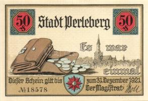 Német Birodalom/Weimari Köztársaság/ Perleberg 1921. 50Pf(6x) 6klf db, teljes sor T:I