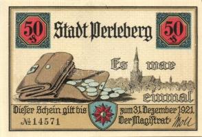 Német Birodalom/Weimari Köztársaság/ Perleberg 1921. 50Pf(6x) 6klf db, teljes sor T:I