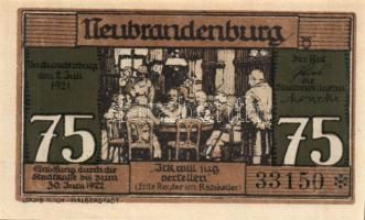 Német Birodalom/Weimari Köztársaság/ Neubrandenburg 1921. 25Pf(3x) + 50Pf(3x) + 75Pf(3x) 9klf db, te...