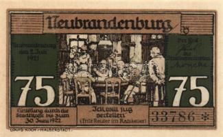 Német Birodalom/Weimari Köztársaság/ Neubrandenburg 1921. 25Pf(3x) + 50Pf(3x) + 75Pf(3x) 9klf db, te...