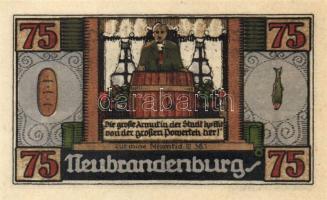 Német Birodalom/Weimari Köztársaság/ Neubrandenburg 1921. 25Pf(3x) + 50Pf(3x) + 75Pf(3x) 9klf db, te...