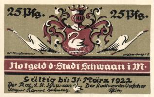 Német Birodalom/Weimari Köztársaság/ Schwaan 1922. 25Pf + 50Pf + 75Pf + 1M 4klf db, teljes sor T:I