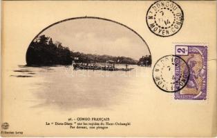 Le Diata-Diata sur les rapides du Haut-Oubanghi Par devant, une pirogue / ship, canoe (small tear)