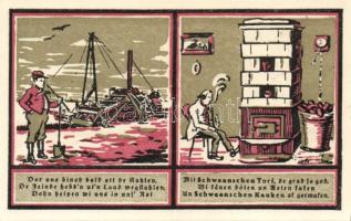 Német Birodalom/Weimari Köztársaság/ Schwaan 1922. 25Pf + 50Pf + 75Pf + 1M 4klf db, teljes sor T:I