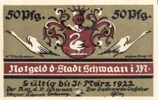 Német Birodalom/Weimari Köztársaság/ Schwaan 1922. 25Pf + 50Pf + 75Pf + 1M 4klf db, teljes sor T:I