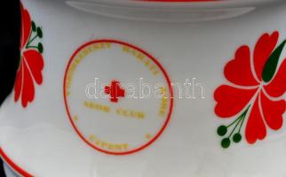 Hollóháza váza, Vöröskereszt Baráti Köre Újpest felirattal és logóval, matricás, jelzett, apró kopás...