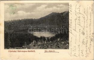 1910 Bálványosfürdő, Baile Balvanyos (Torja, Turia); Szent Anna tó. Divald Károly Fia kiadása / lake (EK)