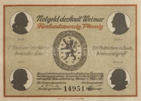 Német Birodalom/Weimari Köztársaság/ Weimar 1921. 25Pf(6x) 6klf db, teljes sor T:I