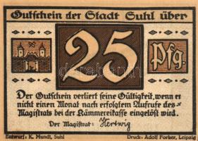 Német Birodalom/Weimari Köztársaság/Suhl D.N. 25Pf(4x) 4klf db, teljes sor T:I