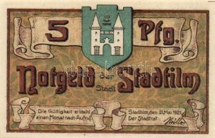 Német Birodalom/Weimari Köztársaság/ Stadtilm 1921. 5Pf + 10Pf + 50Pf(5x) 7klf db, teljes sor T:I