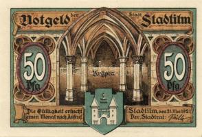 Német Birodalom/Weimari Köztársaság/ Stadtilm 1921. 5Pf + 10Pf + 50Pf(5x) 7klf db, teljes sor T:I