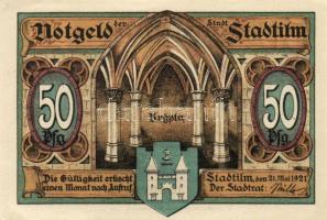 Német Birodalom/Weimari Köztársaság/ Stadtilm 1921. 5Pf + 10Pf + 50Pf(5x) 7klf db, teljes sor T:I