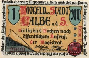 Német Birodalom/Weimari Köztársaság/ Calbe D.N. 25Pf + 50Pf + 75Pf + 1M 4klf db, teljes sor T:I