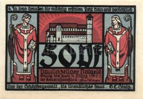 Német Birodalom/Weimari Köztársaság/ Paulinzella 1922. 25Pf(2x) + 50Pf(4x) 6klf db, teljes sor T:I