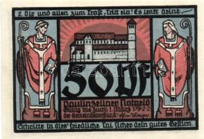 Német Birodalom/Weimari Köztársaság/ Paulinzella 1922. 25Pf(2x) + 50Pf(4x) 6klf db, teljes sor T:I