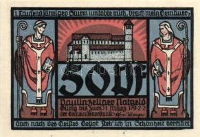 Német Birodalom/Weimari Köztársaság/ Paulinzella 1922. 25Pf(2x) + 50Pf(4x) 6klf db, teljes sor T:I