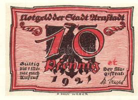 Német Birodalom/Weimari Köztársaság/ Arnstadt 1921. 10Pf(6x) 6klf db, teljes sor T:I
