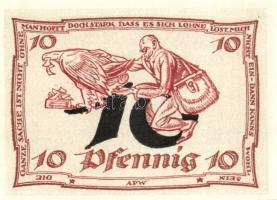 Német Birodalom/Weimari Köztársaság/ Arnstadt 1921. 10Pf(6x) 6klf db, teljes sor T:I