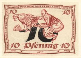 Német Birodalom/Weimari Köztársaság/ Arnstadt 1921. 10Pf(6x) 6klf db, teljes sor T:I