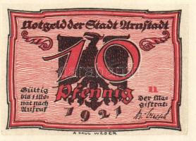 Német Birodalom/Weimari Köztársaság/ Arnstadt 1921. 10Pf(6x) 6klf db, teljes sor T:I