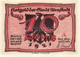 Német Birodalom/Weimari Köztársaság/ Arnstadt 1921. 10Pf(6x) 6klf db, teljes sor T:I