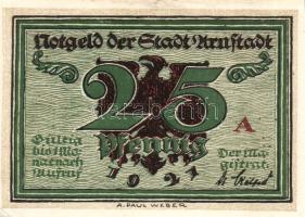 Német Birodalom/Weimari Köztársaság/ Arnstadt 1921. 25Pf(6x) 6klf db, teljes sor T:I,I-