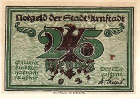 Német Birodalom/Weimari Köztársaság/ Arnstadt 1921. 25Pf(6x) 6klf db, teljes sor T:I,I-