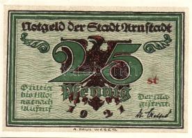 Német Birodalom/Weimari Köztársaság/ Arnstadt 1921. 25Pf(6x) 6klf db, teljes sor T:I,I-